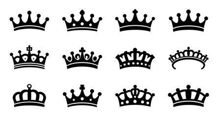 crown, crowns, royal, king, queen, monarchy, regal, luxury, tiara, prince, princess, noble, prestige, power, authority, emblem, badge, symbol, icon, silhouette, black, dark, shape, design, graphic, ve © mrpixel