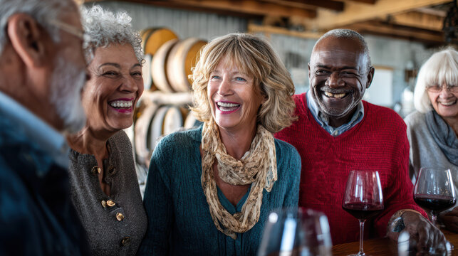 candid shot of a group of seniors at a gathering