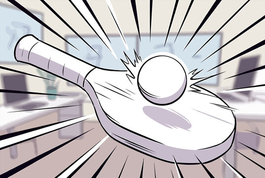 A hand smashing a computer monitor in a dynamic and exaggerated cartoon style.