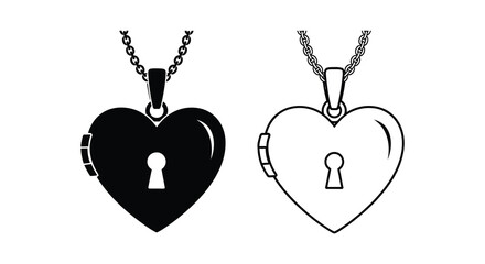 Two heart shaped lockets with keyholes displayed a striking silhouette high quality © MdAbulBasher