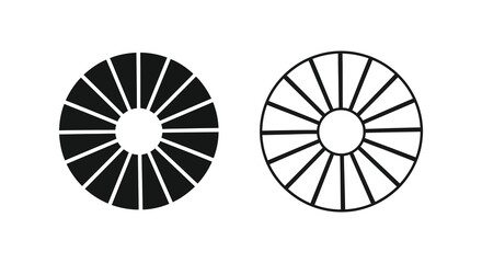 Two circular designs with radial spokes a striking black silhouette © MdAbulBasher