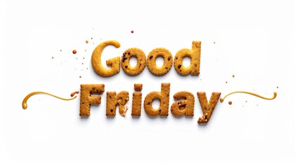 good friday hand lettering text design isolated on white background