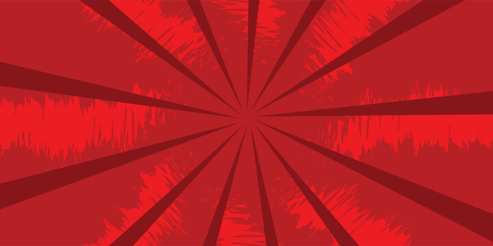 Red Pop Art Comic Background with Thunders. Red thunder comic halftone style background. Retro comic book style empty backdrop for magazine, cover, ad, banner, websites