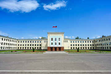 Obraz premium Entrance to the Government House in Cherkessk town, Karachay-Cherkessia Republic of Russia