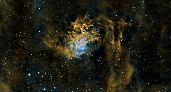 IC 405 SHO Flaming Star Nebula in the constellation of Auriga photographed with a smart telescope
