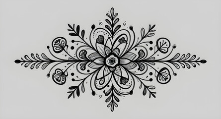abstract, black, white, floral, flowers, blossom, bloom, petals, botanical, foliage, leaves, plant, nature, decoration, decorative, design, pattern, motif, background, drawing, sketch, line, lineart,  © mrpixel