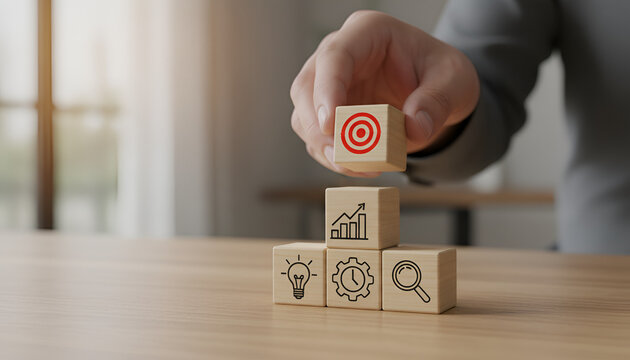 KPI Dashboard Concept with Performance Monitoring and Decision Support for Business Analytics, Target Tracking and Variance Alerts in BI Visualization
