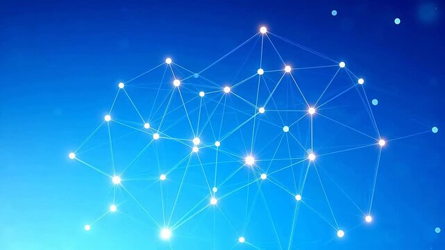 Abstract network connections on blue background