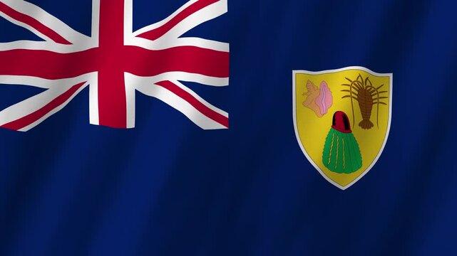Turks and Caicos Flag Waving 4K: Realistic Caribbean Territory Symbol Motion Graphic