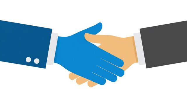 Business Handshake Animation of Two People Making a Deal on White Background