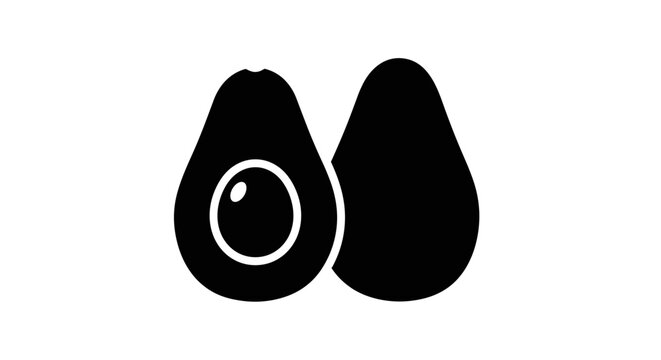 Avocado Fruit Simple Illustration.