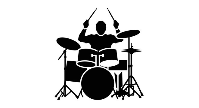 Drummer playing a drum set.