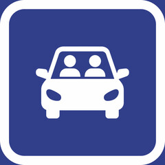 Obraz premium Car Icon Indicating Passenger Transportation with two people inside