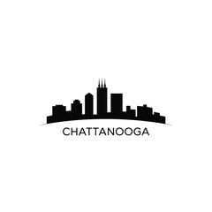 Fototapeta premium Chattanooga skyline silhouette with city name displayed beneath the skyline