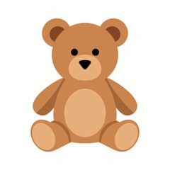 Fototapeta premium A cute teddy bear sitting alone and looking innocent. This classic childhood companion is a symbol of comfort, love, and friendship