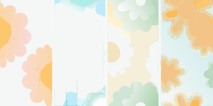 Abstract floral patterns in pastel colors with a brushstroke aesthetic