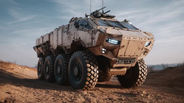 Armored tactical vehicle showcasing offroad mobility for security marketing