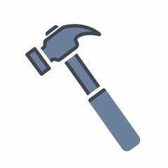 An illustration of a hammer, a tool for construction or repair. The hammer is depicted in a clean, modern style, ready for building.