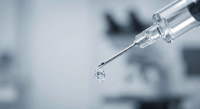 Syringe injecting botox in medical setting