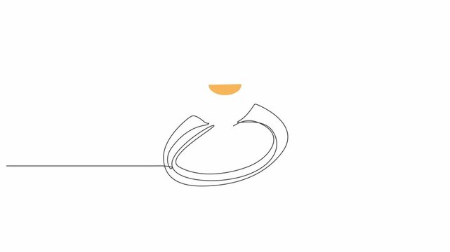 Diamond Ring Line Art Animation,Engagement Ring Outline Loop Minimal Wedding Jewelry Animation