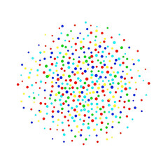 Colorful abstract geometric pattern of interconnected dots in a spherical formation