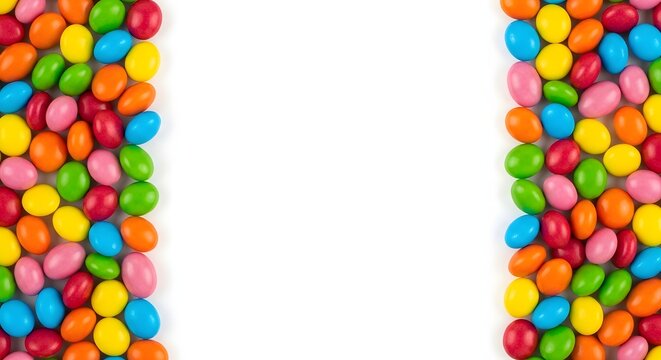 Easter sunday candy background with colorful jelly beans