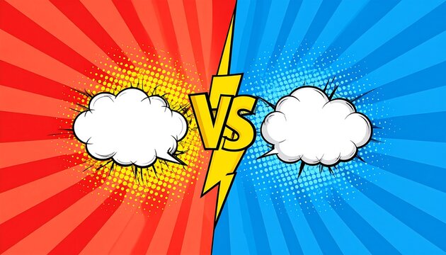 Comic book style battle graphic