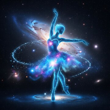 Celestial Ballerina - A Cosmic Dance of Light and Grace.