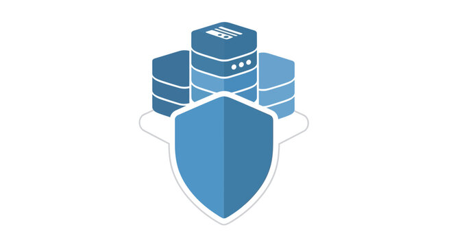 Blue shield with server protection.