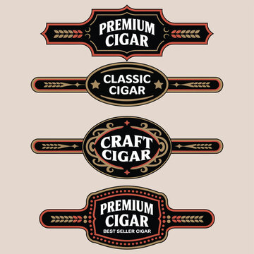 cigar label design featuring hand drawn vintage aesthetics, perfect for luxury tobacco branding, premium packaging, and classic gentleman's club style illustrations.