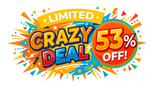 Crazy Deal Banner with 53% Off Discount