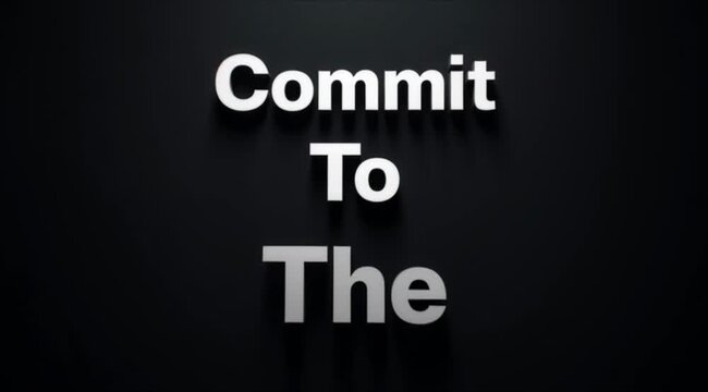 Business Motivation Text - Commit To The Goal - Corporate Success Concept