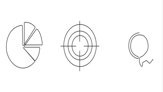 Self animated continuous line drawing illustrating a business or financial growth graph with an upward trend