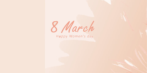 International women s day greeting with a soft pink brushstroke background © Dibyendu