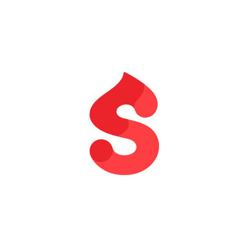 Abstract red s letter logo design for branding and graphic resources