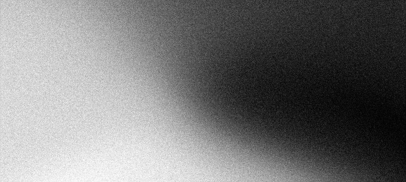 Dark black white noisy gradient banner background, smooth grainy monochrome abstract noise texture header backdrop design