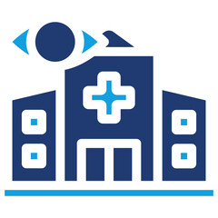 Obraz premium Eye Clinic Flat Blue Icon