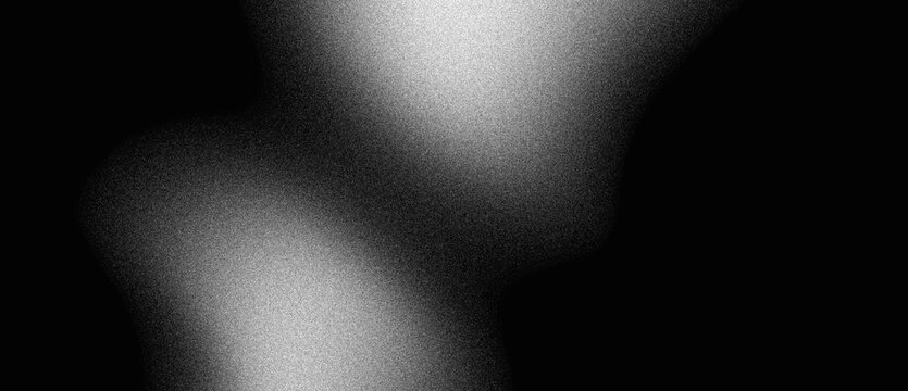 Abstract dark grainy background, black white noise texture banner, poster, header or digital wallpaper design