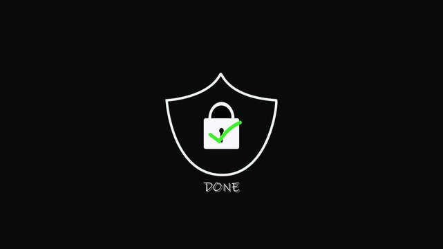 Shield emblem with lock symbol representing security protection. Shield emblem cybersecurity concept. Shield emblem digital protection visual.