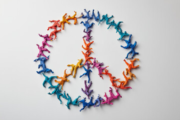 Fototapeta premium Creative paper-cut peace sign representing equality and unity. 