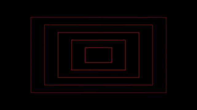 red neon rectangle waves loop animation background