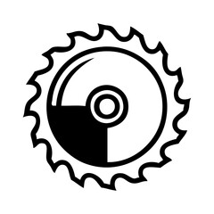 Icono circular saw. Logotipo con dibujo sencillo con líneas de un disco de sierra circular  © teracreonte
