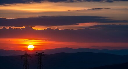Easter sunrise serenity a vibrant orange and purple sky at dawn on easter morning