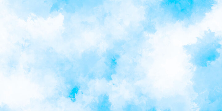 Abstract grunge sky blue soft painted watercolor paint splash. inspiring views of fluffy clouds blue sky background. cloudy blue sky various natural clouds and smoke. morning cloud in the sky.