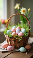  basket with easter eggs