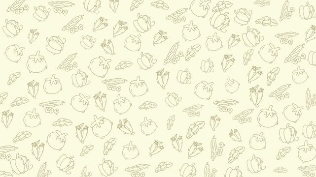 Close-up of a detailed pattern featuring fresh vegetables and herbs, perfect for culinary, food, and healthy lifestyle themes on digital platforms.