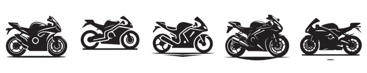 Fototapeta premium vector image of a motorcycle silhouette on a white background