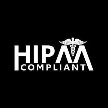 HIPAA Compliance simple letters icon isolated on black background