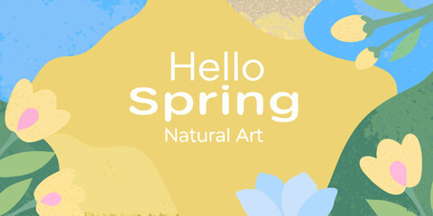A cheerful spring greeting with floral elements and a bright design © RanjanKumar