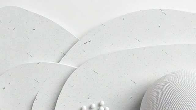 Monochromatic still life with geometric shapes and textured objects